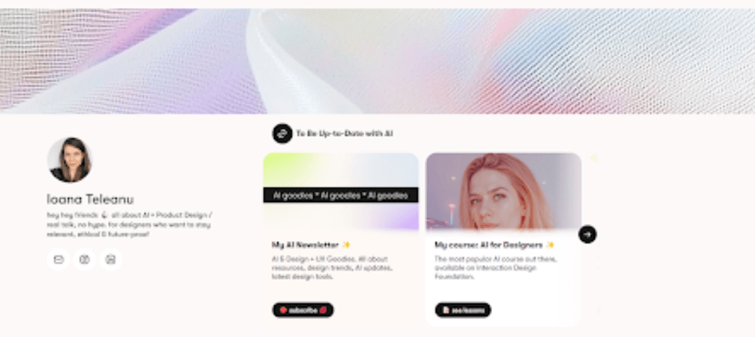 A creator's Zaap page in the carousel